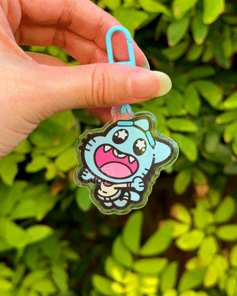 Blue Cat Keychain
