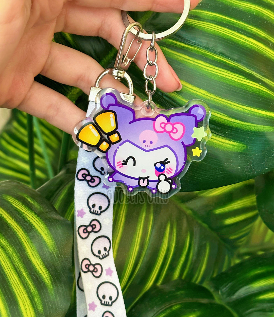 Purple Tease Lanyard Keychain