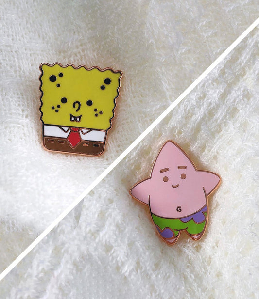 Sponge and Pat BFFs Enamel Pin Set
