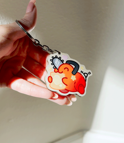 Pup with Toast Keychain