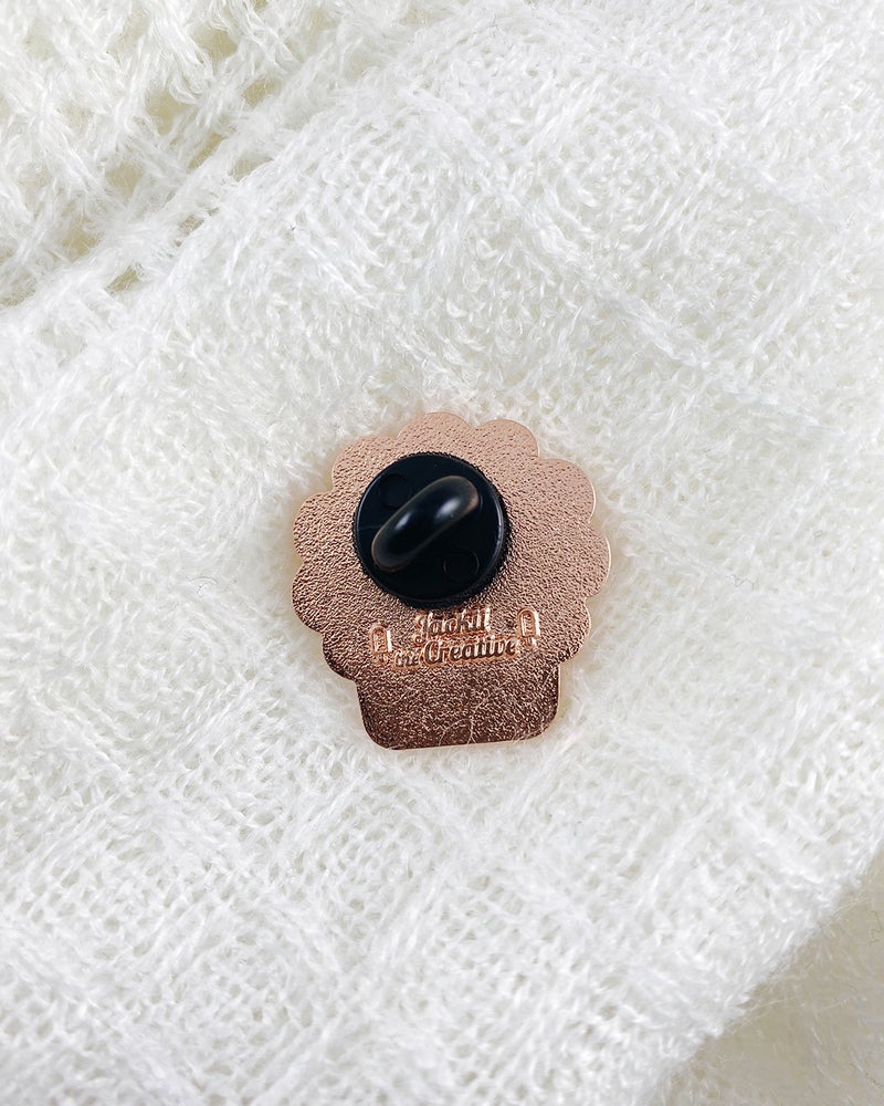 Sponge with Flower Piece Enamel Pin