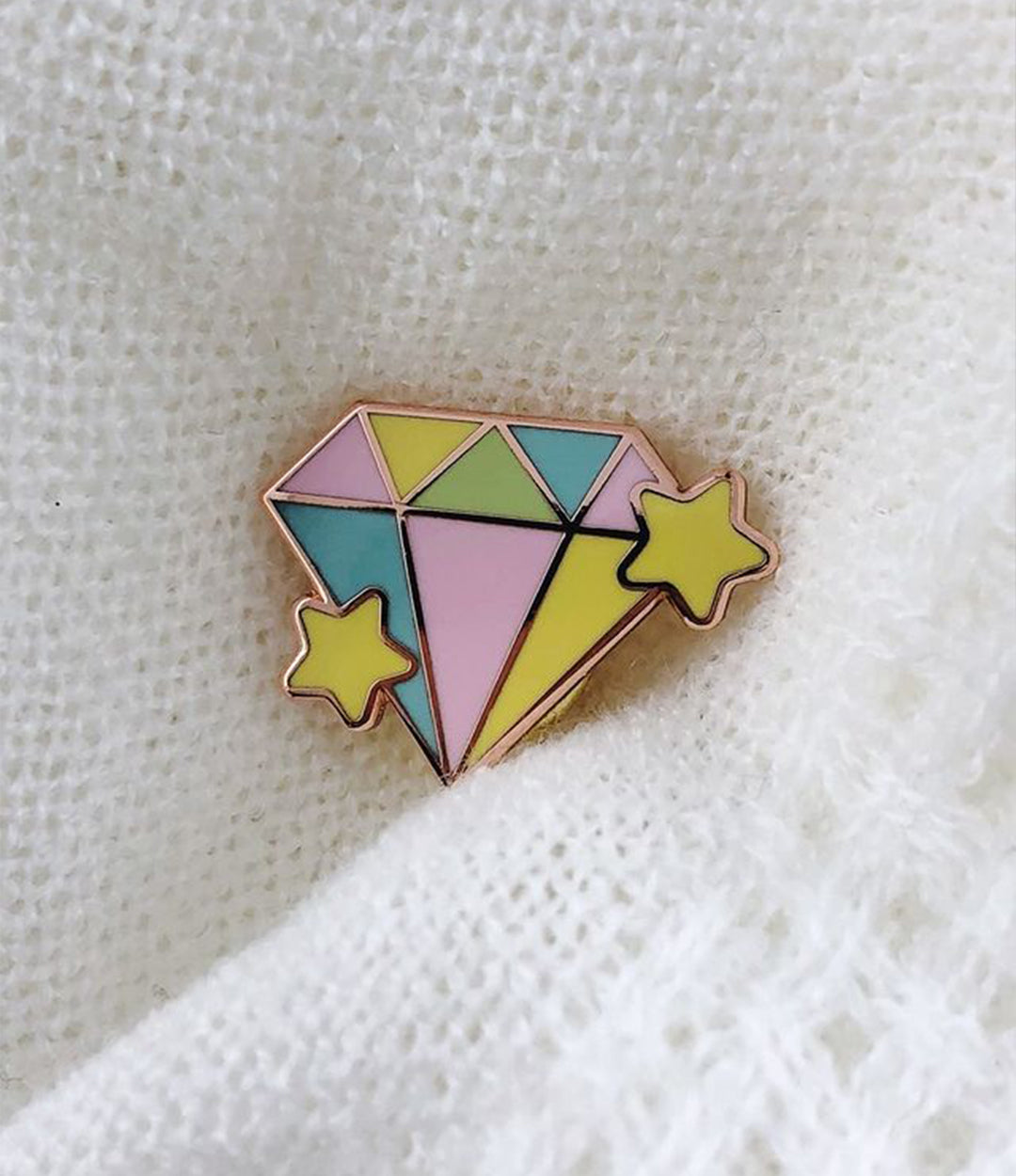 Rainbow Diamond Enamel Pin