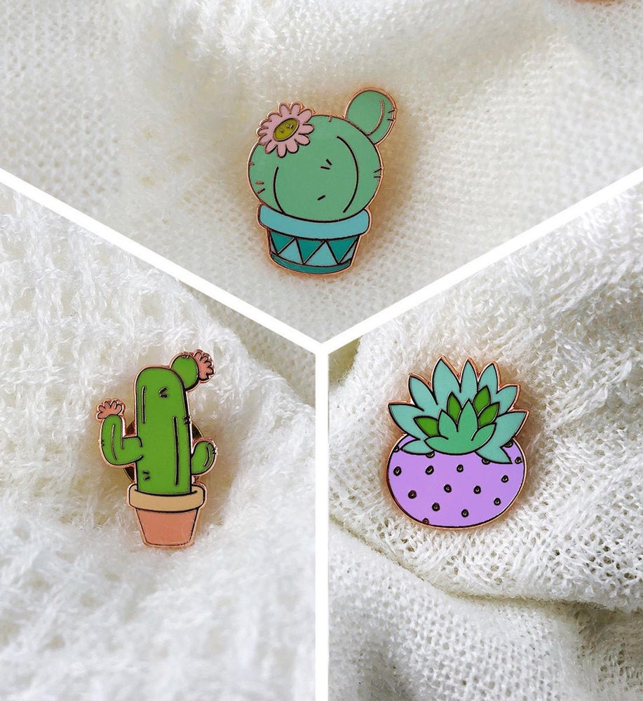 succulent enamel pin Cactus Succulent Enamel Pin Set – goobersonly