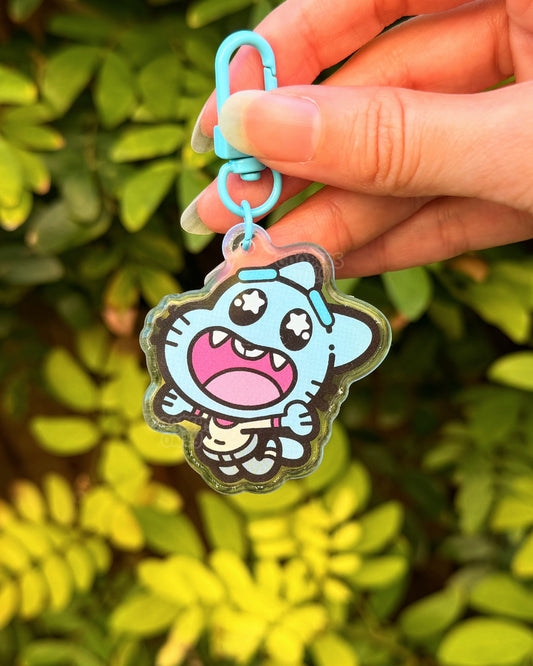 Blue Cat Keychain