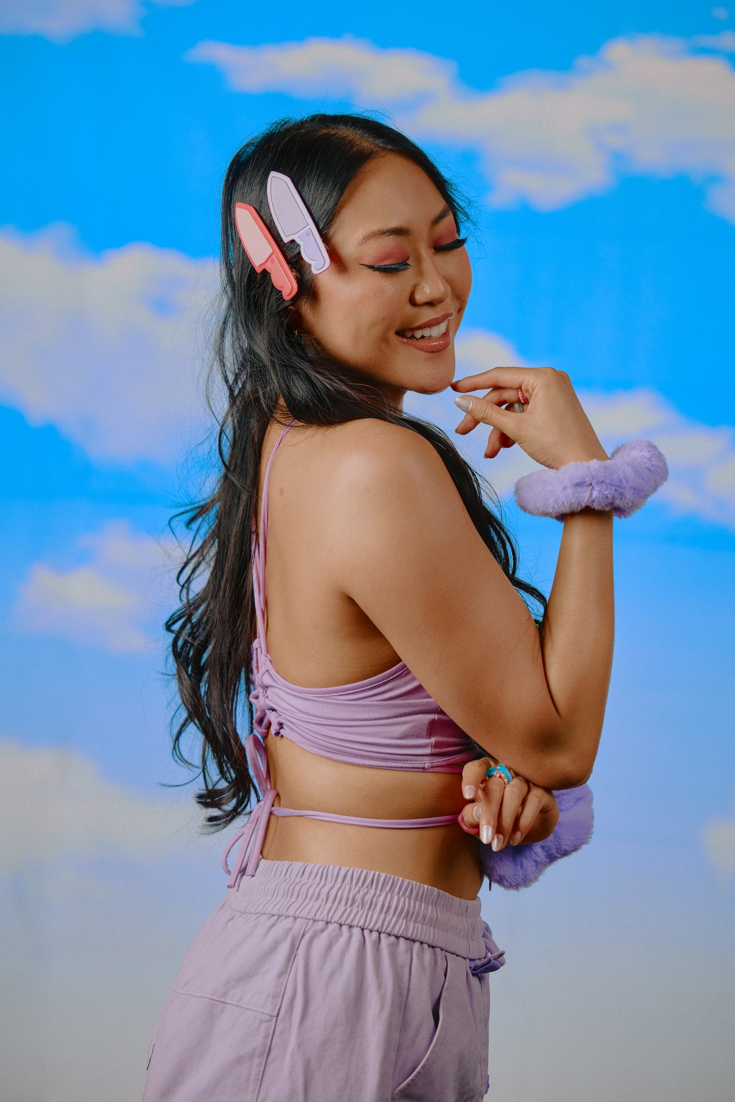 Pink Knife Hair Clip