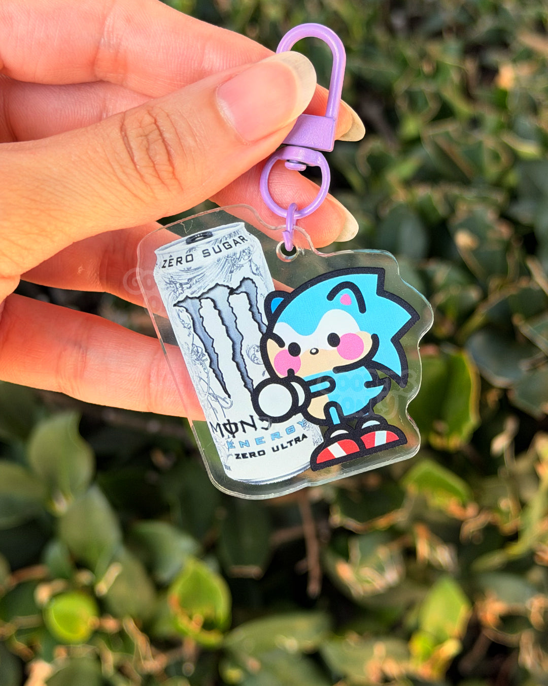 Monster Hedgehog Blue Keychain