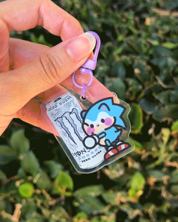 Monster Hedgehog Blue Keychain