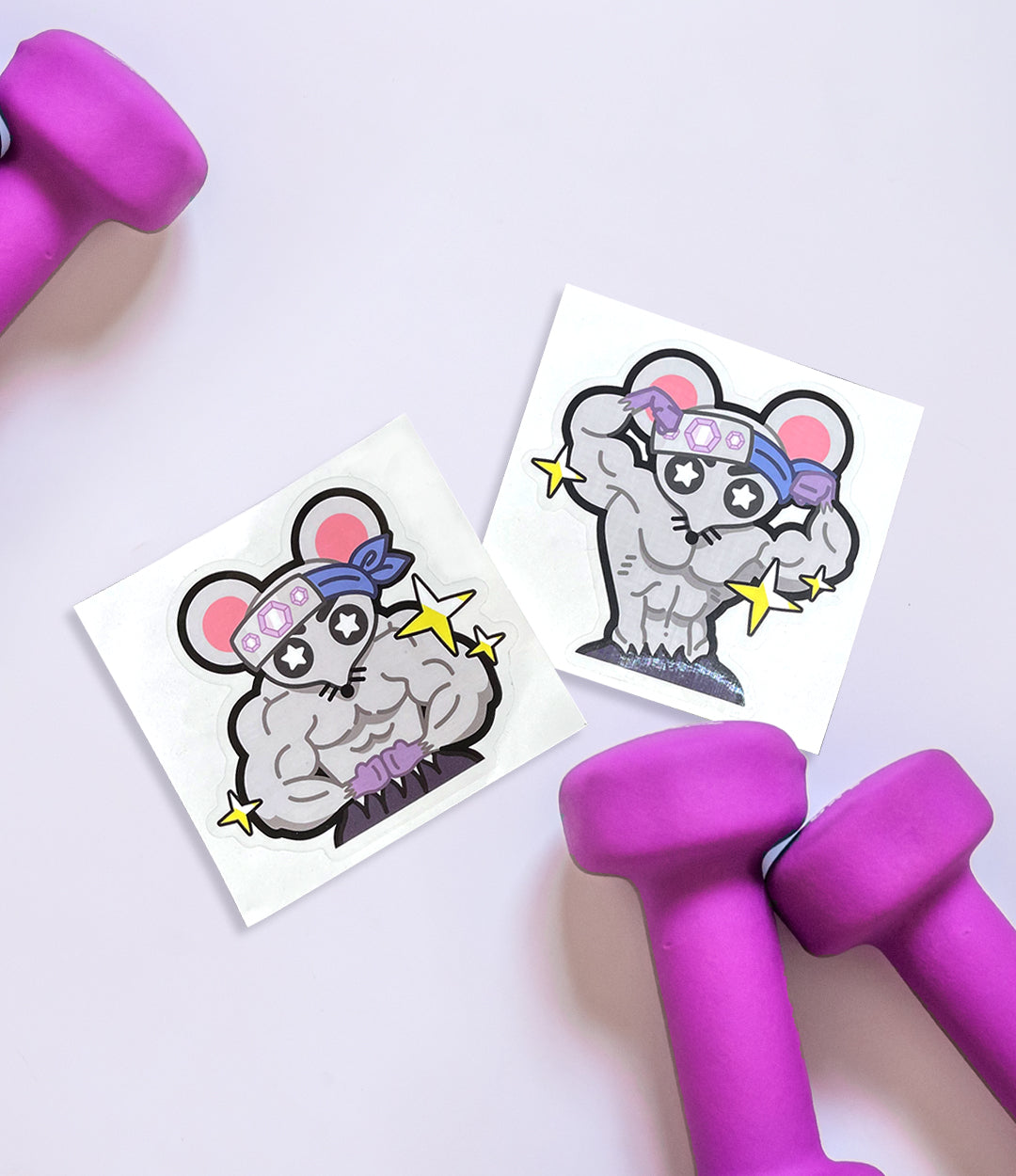 Muscle Mice Peeker Stickers
