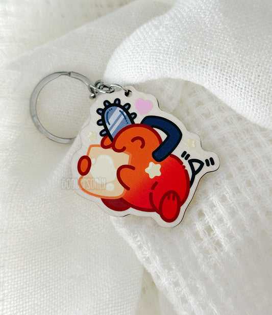 Pup with Toast Keychain