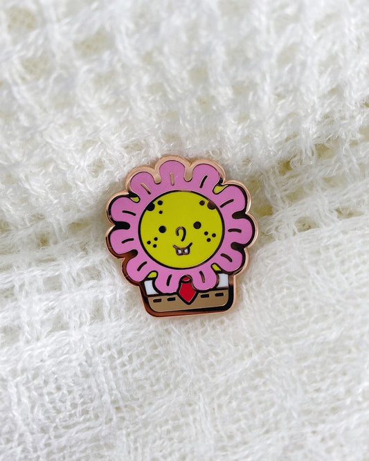 Sponge with Flower Piece Enamel Pin